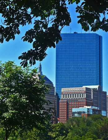 Hancock Tower From The Boston Common