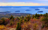 View of Bar Harbor from top of Cadillac Mountain